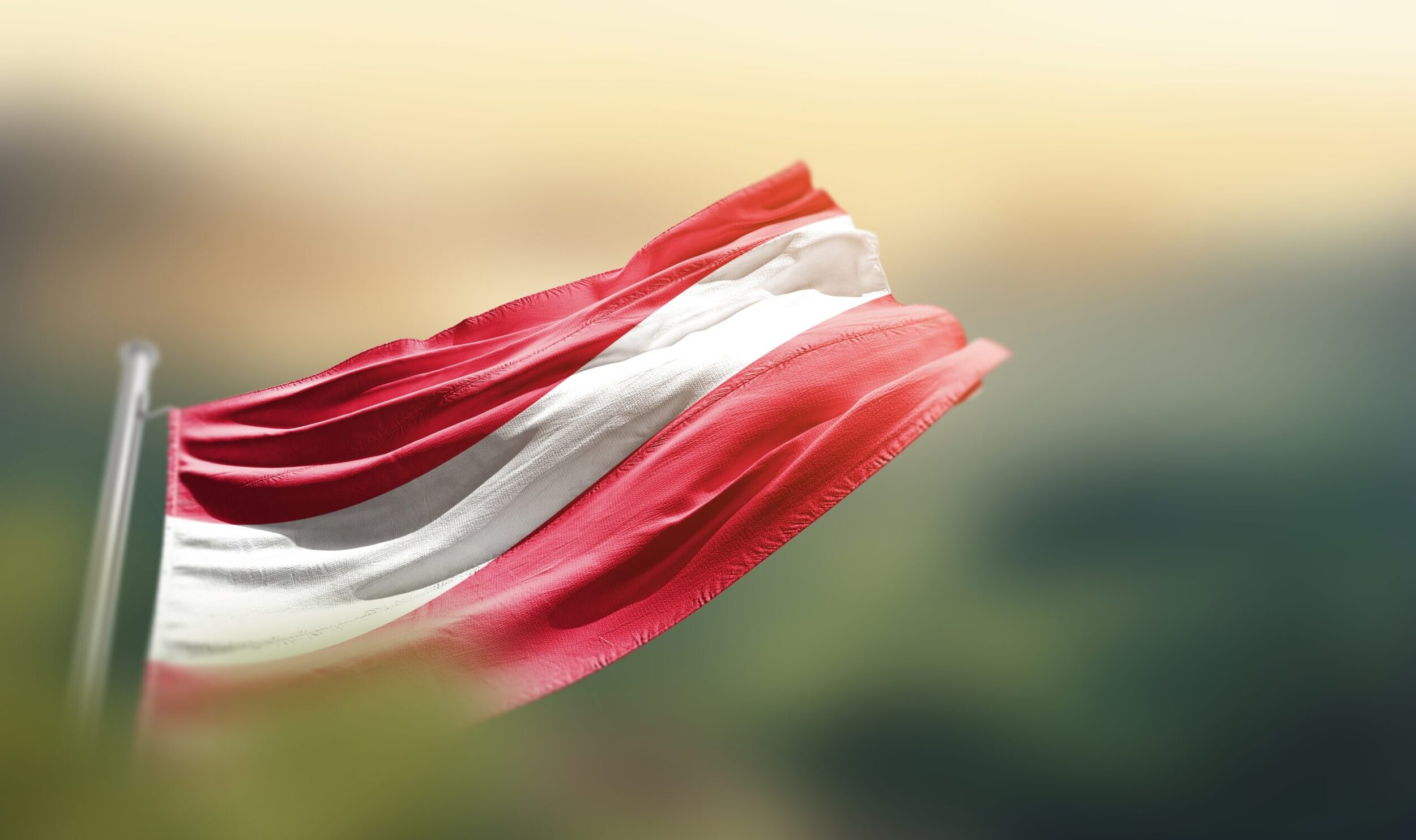 Austria,Flag,Waving,With,Beautiful,Background.,The,Flag,Blowing,With