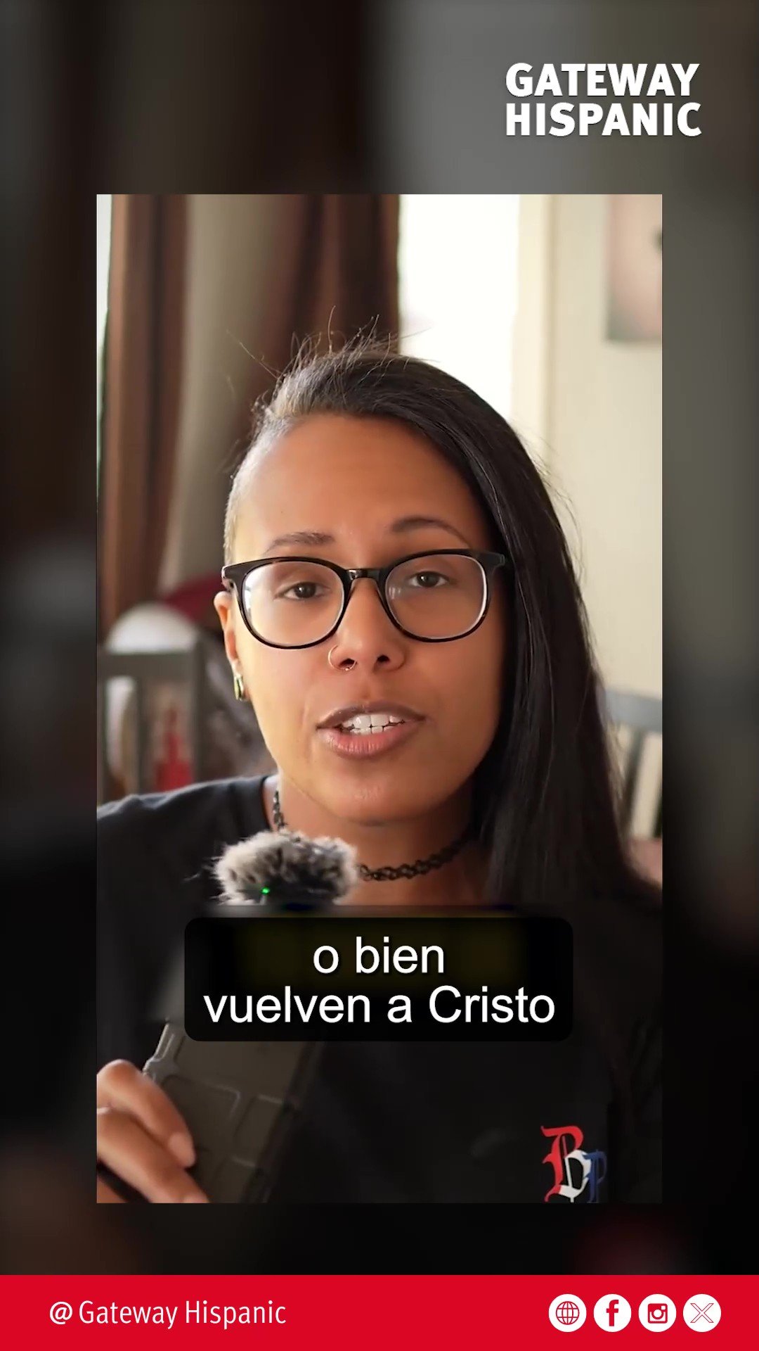 Person speaking in front of a camera, discussing themes of faith and spirituality, featuring a close-up view with a casual setting.