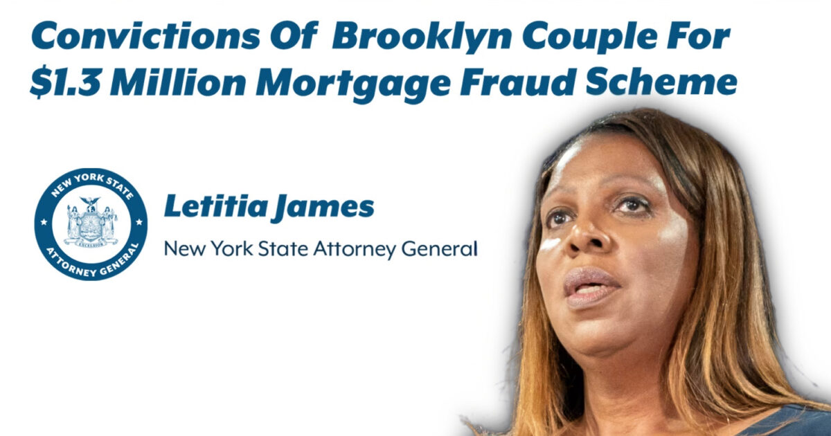 New York Attorney General Letitia James speaks about the convictions of a Brooklyn couple involved in a $1.3 million mortgage fraud scheme.