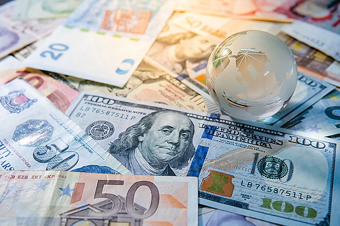 world globe and money