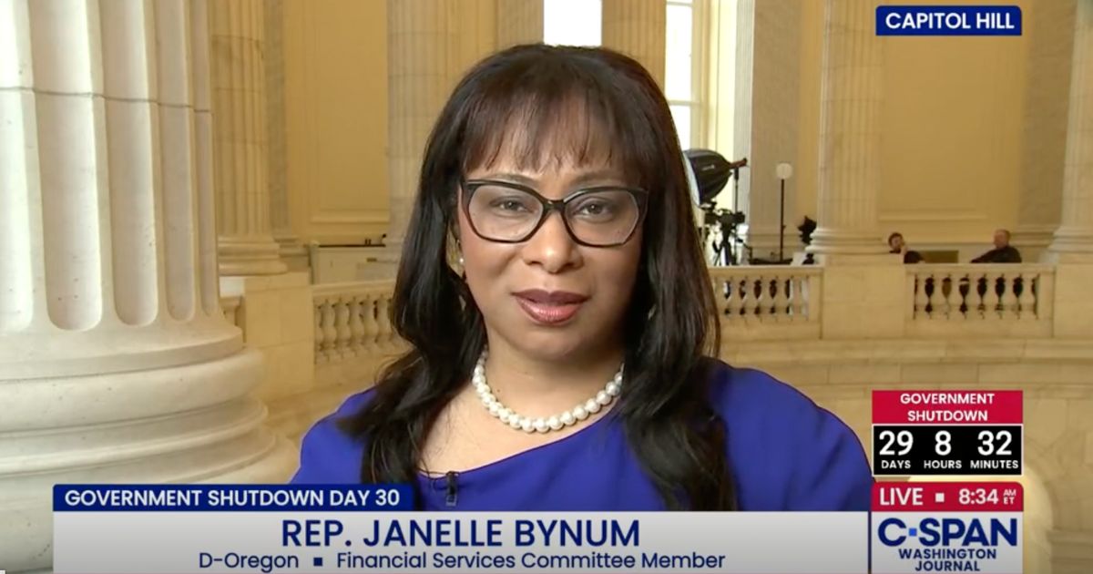 Democratic Rep. Janelle Bynum answers questions on a segment of C-SPAN.