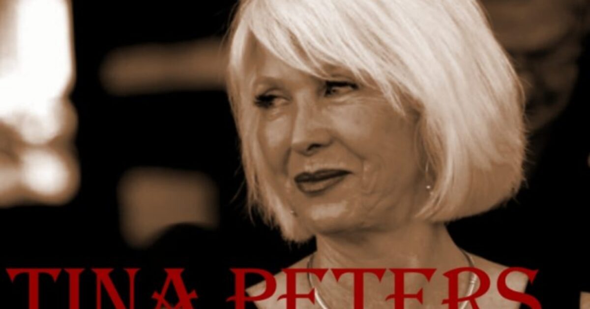 Tina Peters, an activist, is depicted in a thoughtful expression, highlighting the theme of constitutional rights in the accompanying text.