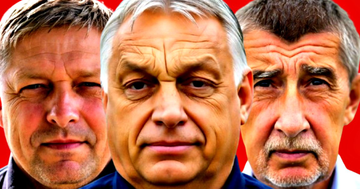 Three male political figures with serious expressions, set against a vibrant red background, showcasing diverse leadership styles and perspectives.