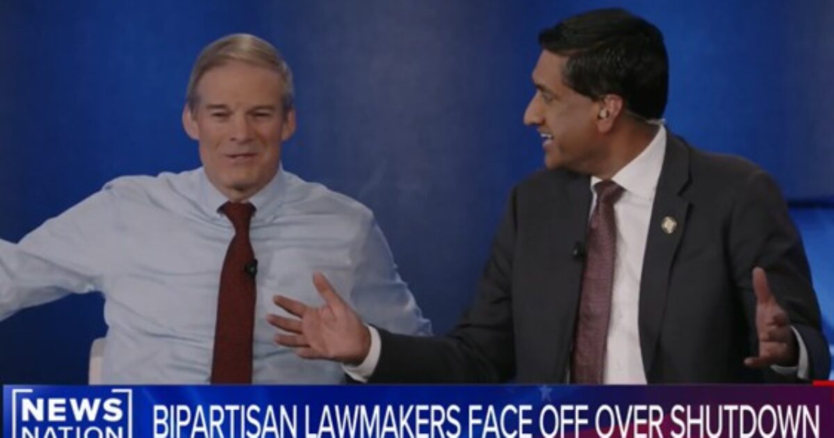 Bipartisan lawmakers discussing government shutdown on News Nation, showcasing diverse political perspectives and engagement in a live debate setting.