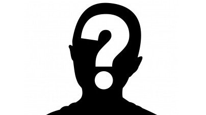 Silhouette of a person with a question mark, symbolizing anonymity and mystery in identity.