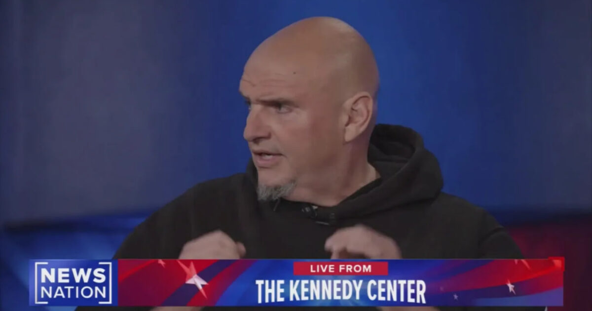 Man speaking passionately during a live broadcast from the Kennedy Center, with a News Nation logo visible in the corner.