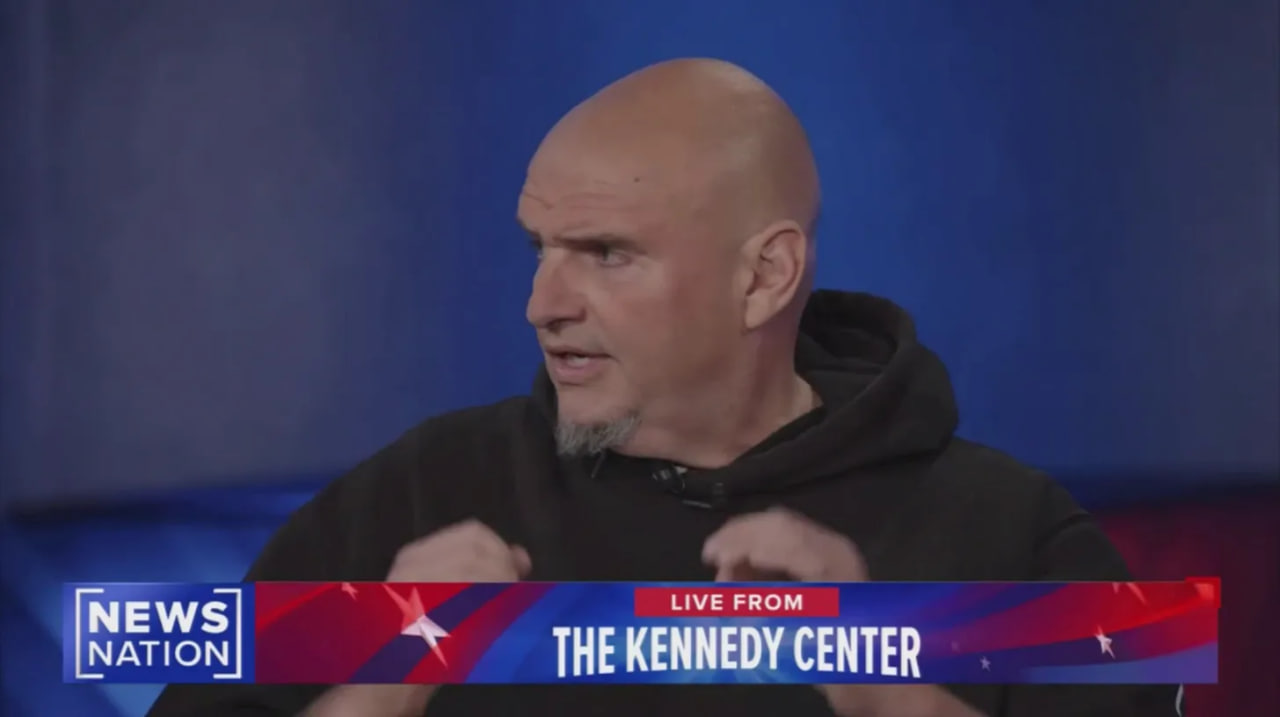 Man speaking passionately during a live broadcast from the Kennedy Center, with a News Nation logo visible in the corner.