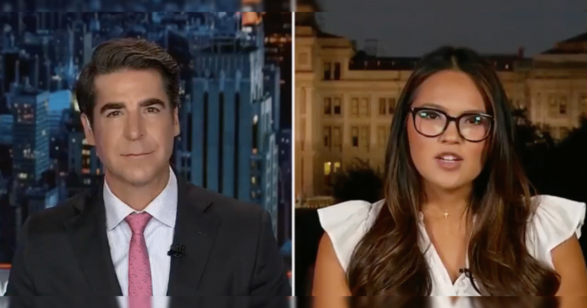 News anchors discussing current events against a city skyline backdrop, showcasing a professional broadcast setting.