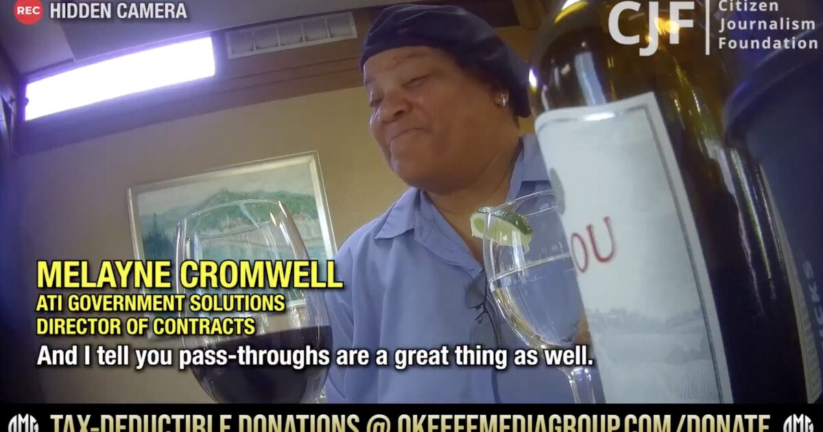 Melayne Cromwell, Director of Contracts at ATI Government Solutions, discusses pass-throughs while enjoying drinks in a casual setting.