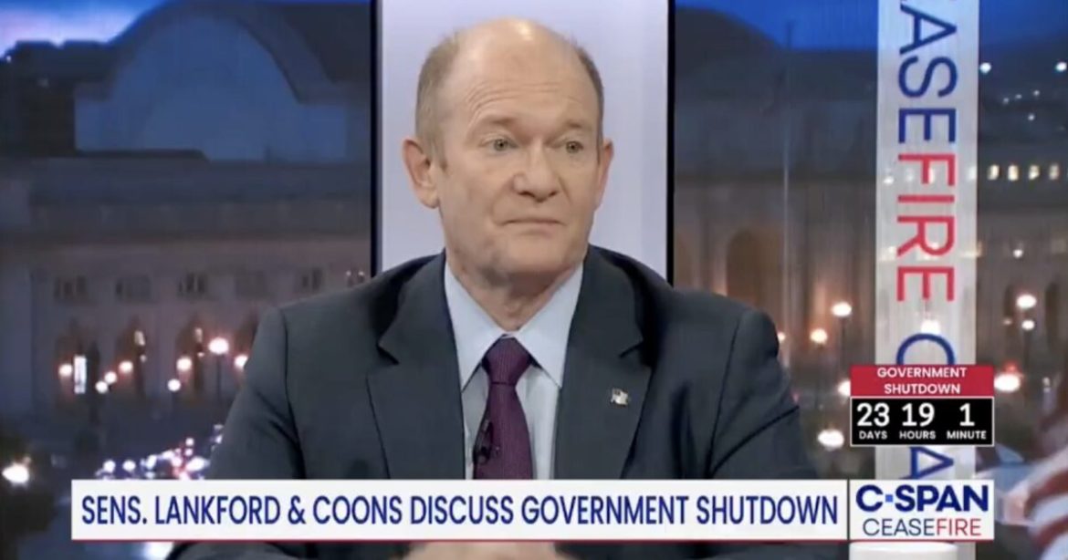 DISGUSTING: Democrat Sen. Chris Coons ADMITS Denying Americans Their SNAP Benefits Is “Unpleasant” But “Worth It” Because It Gives Democrats Political “Leverage”