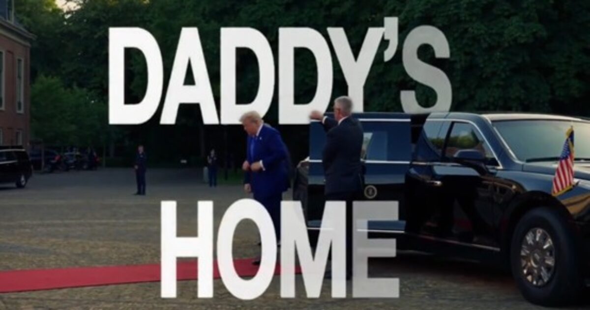 Former president arriving at an event, stepping out of a black limousine on a red carpet with a backdrop of greenery.