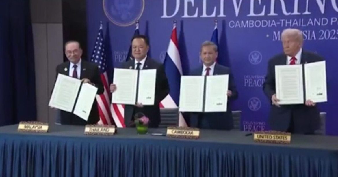 Peace President Trump Signs Thailand-Cambodia Peace Deal He Helped Broker During Stop in Malaysia