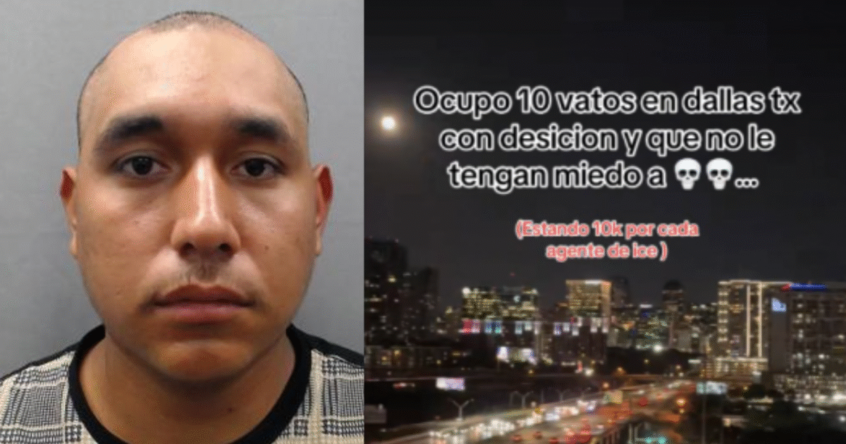 Image of a man with a serious expression alongside a nighttime cityscape, featuring text about recruiting individuals in Dallas, Texas for a specific purpose.