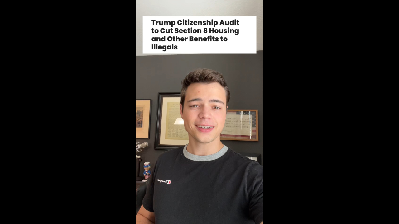 Young man speaking on a topic related to Trump's citizenship audit and its impact on Section 8 housing benefits for undocumented immigrants.