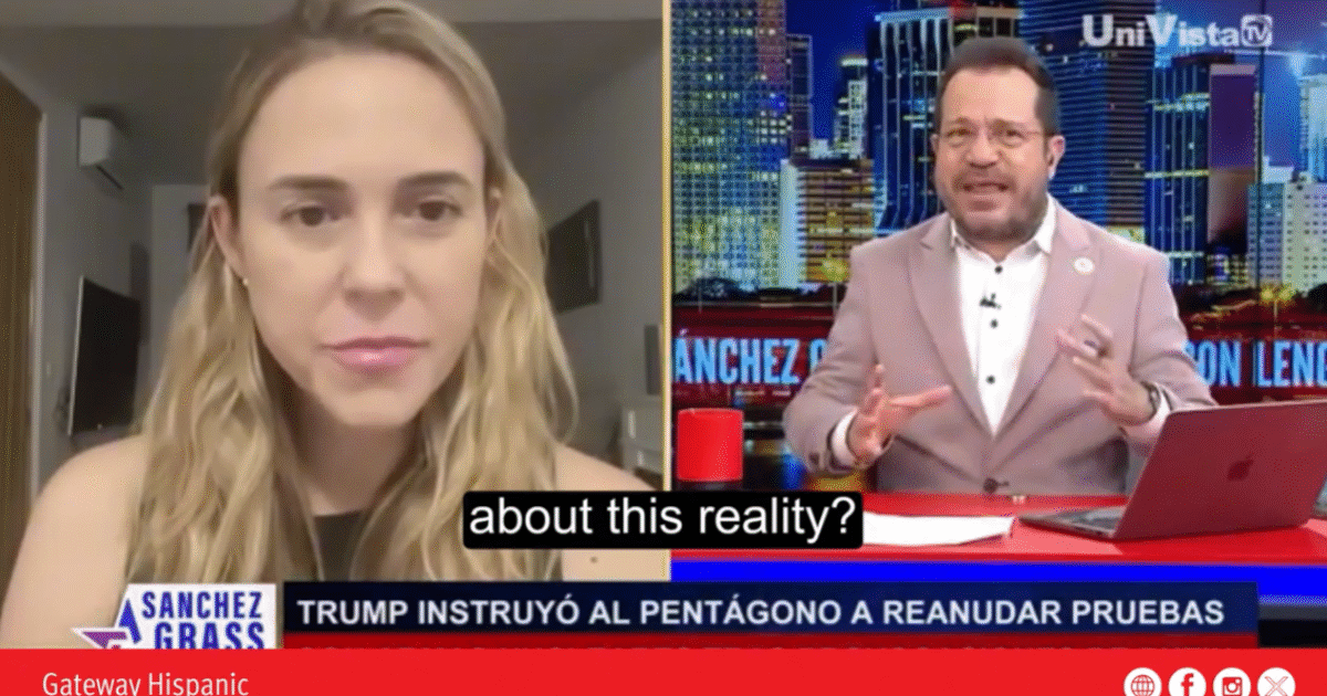 News segment featuring a discussion on Trump's instructions to the Pentagon, with a female guest and a male host, highlighting current political issues.