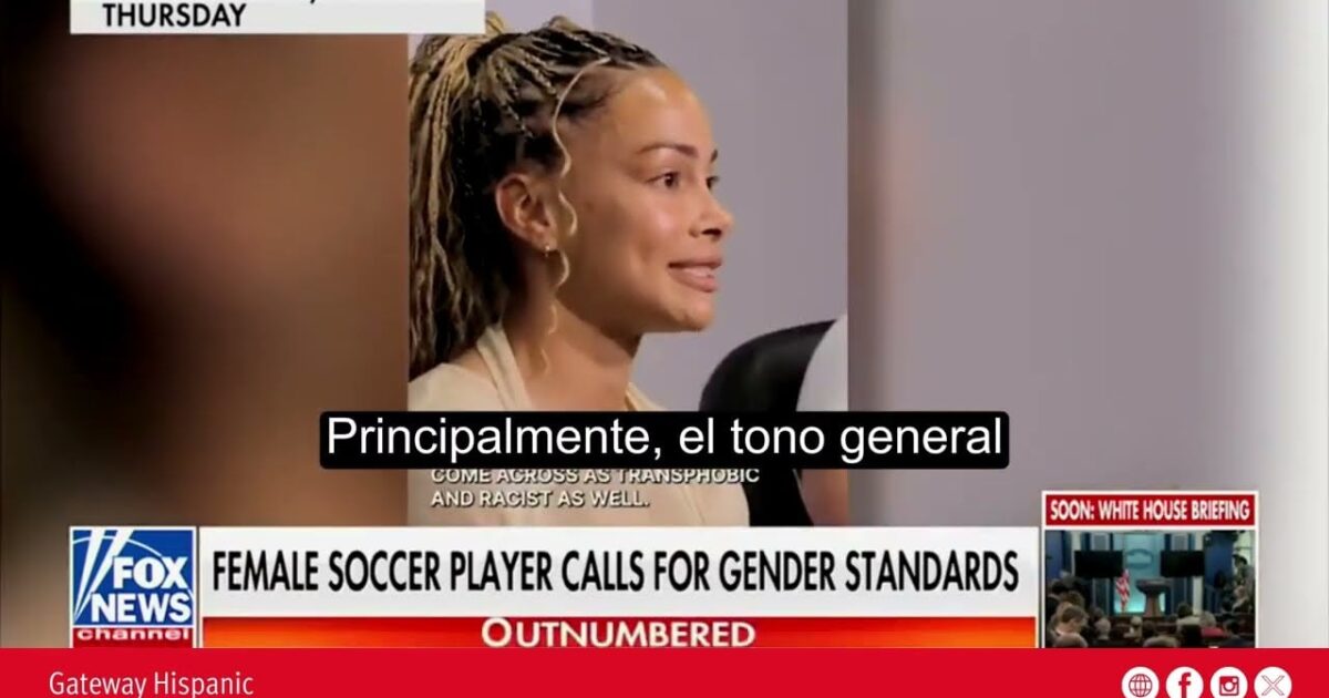 Female soccer player discusses the need for gender standards in sports during a Fox News segment, highlighting concerns about transphobia and racism.