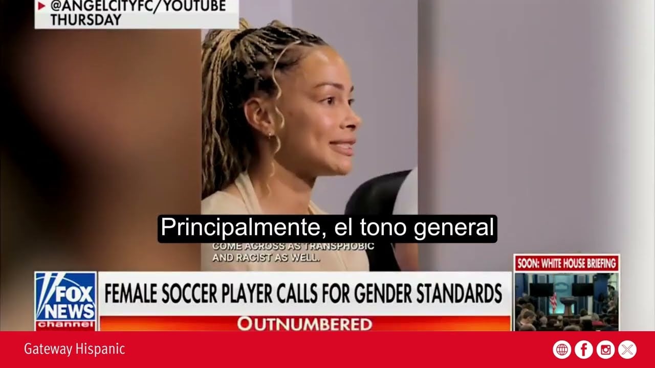 Female soccer player discusses the need for gender standards in sports during a Fox News segment, highlighting concerns about transphobia and racism.
