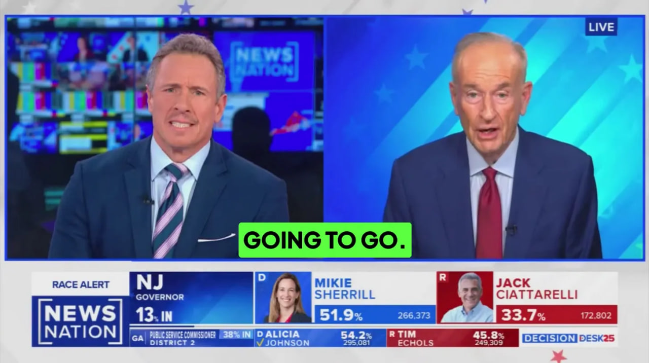 News Nation hosts discuss the New Jersey governor's race, highlighting candidates Mikie Sherrill and Jack Ciattarelli with live election updates and results.