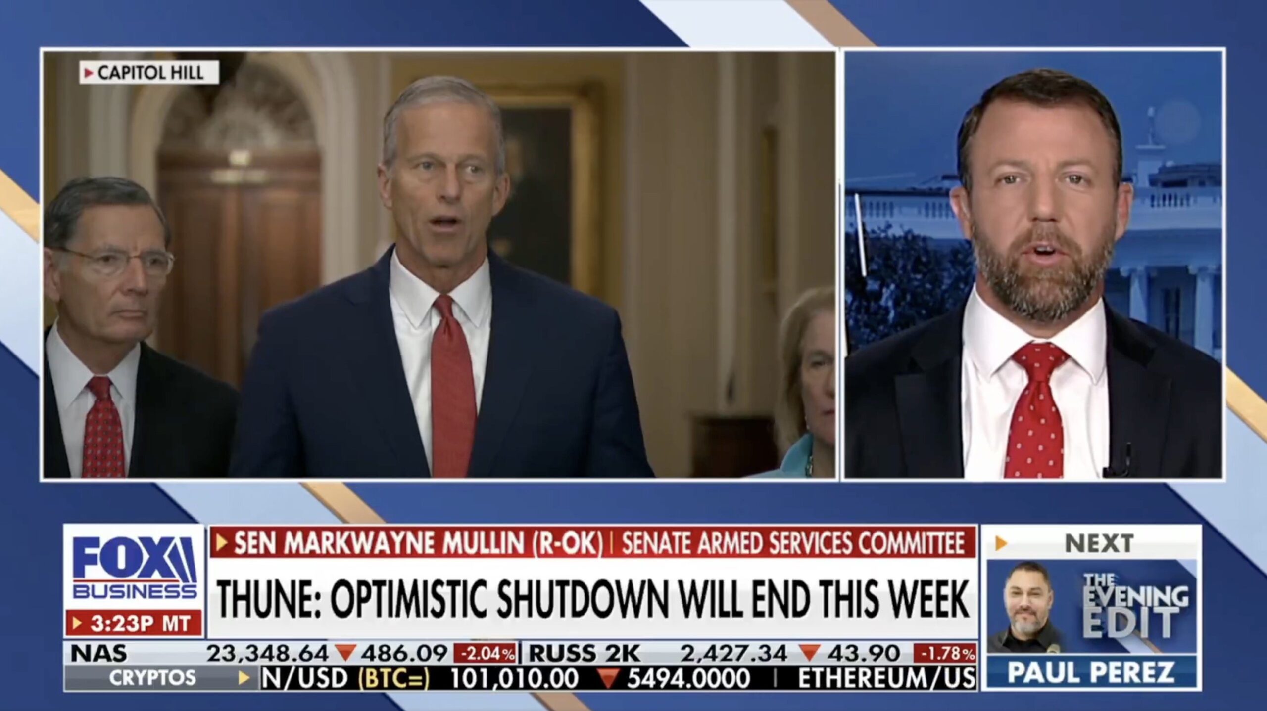 Senators discuss the potential end of the government shutdown during a Fox Business segment from Capitol Hill.