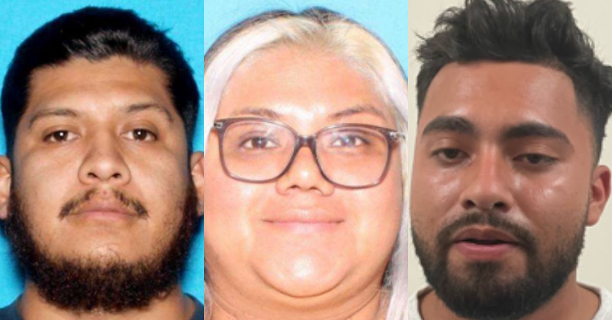 Three individuals with distinct appearances, featuring a man with a beard, a woman with glasses and blonde hair, and a man with a well-groomed beard.